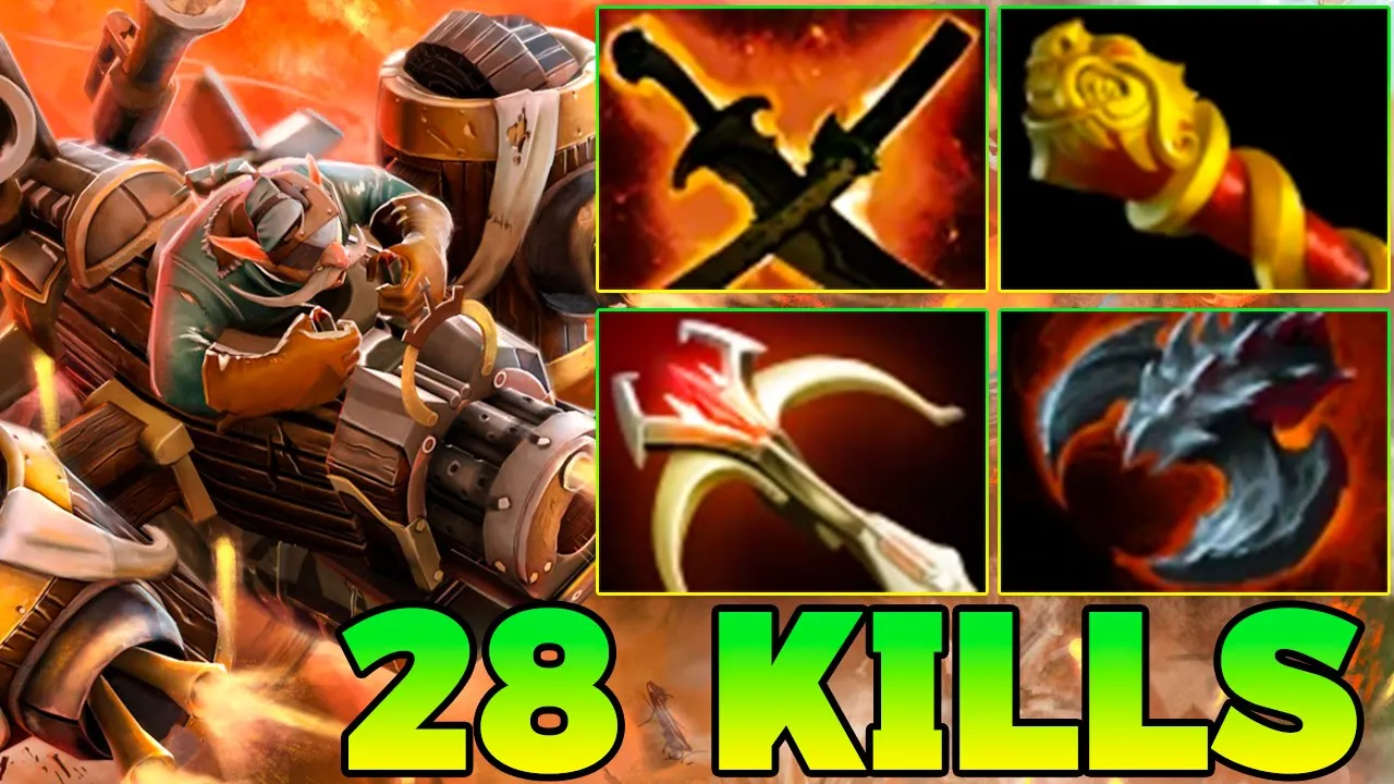 28 Kills Gyrocopter Epic Comeback ! Gyrocopter Dota 2 Safelane Carry Build Guide Gameplay Build 7.39
