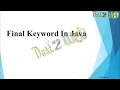 Final Keyword in Java Java Programming Object Oriented Programming ABS College BRABU Muzaffarpur