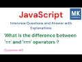 JavaScript Interview Questions - Difference between operators
