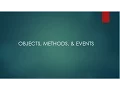 JavaScript Objects Methods and Events