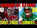 Top 10 Cornerbacks Tight Ends Madden NFL 24 Player Ratings Reaction