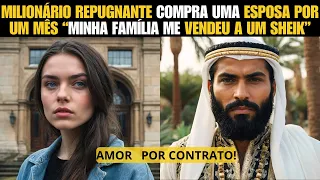 ❤️ MILIONÁRIO REPUGNANTE Compra uma ESPOSA por UM MÊS Minha Família me VENDEU a um SHEIK