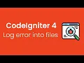 How to write log into log file in Codeigniter 4 codeigniter save logs