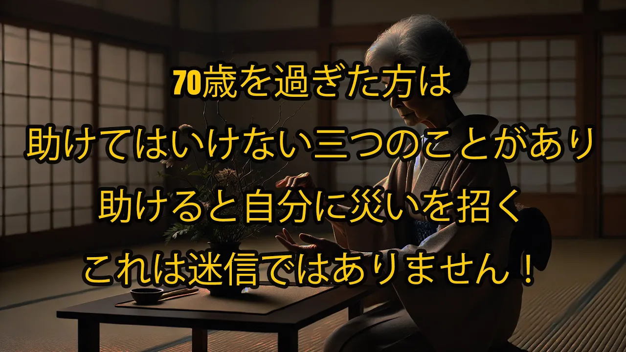 Outline Video 70歳を過ぎたら知っておきたい「助けてはいけない3つのこと」—助けると災いが降りかかるかも!