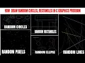 How to Draw random rectangles in c graphics Draw random colorful pixels Draw random circles