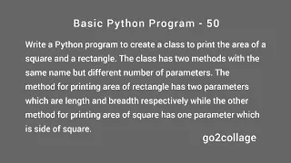 EP 50 Language Python Basic Program I go2collage