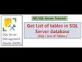 How to get List of tables in SQL Server database SQL Server List Tables List