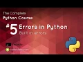 3 Built in errors in Python