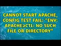 Cannot start Apache config test fail env apache2ctl No such file or directory 2 Solutions