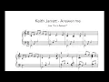 Keith Jarrett •Answer me • Piano Transcription
