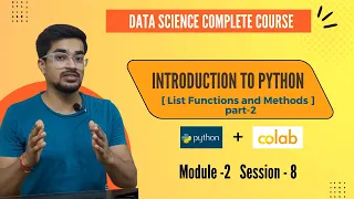List Functions and Methods in Python - part 2 Python for Data Science Data Science full course