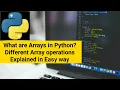 Arrays in Python Python Array Operations Array in Python with Examples Explained