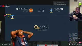 iShowSpeed LOSES FIFA 1v1 To Kvaratskhelia 😭💀 (STARTS CRYING)
