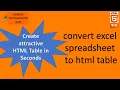 PART 33 HTML Import table from excel to html
