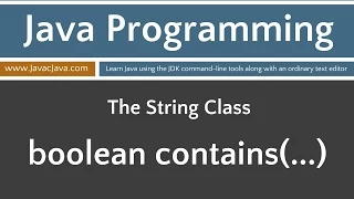 Learn Java Programming - String Class Tutorials contains