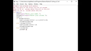 Simple tax program with python
