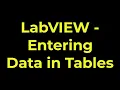 LabVIEW - Entering Data in Tables