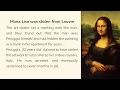 Reading Exercise with answers - Mona Lisa was stolen from Louvre Level B