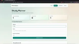 StudySync - A Smart Study Planner with Pomodoro Timer using React JS