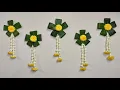 Durga Pooja Mango leaves and flowers Decoration Ideas At Home Easy Simple Backdrop Background