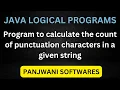 Java Program to calculate the count of punctuation characters in a given string In Hindi