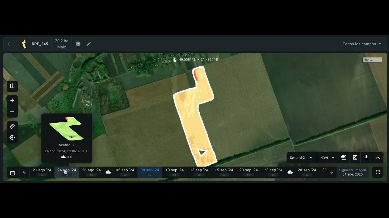 Imagens históricas do Sentinel-2