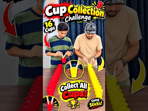 First to Collect All Cups Wins! 🏆 #zaidyzubi #challengevideo #fungame #dailyshorts
