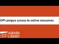 Off Campus Access to Online Resources