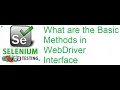 Selenium Class 31 Basic Methods in WebDriver Interface