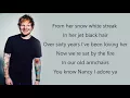 Download Lagu Ed Sheeran - Nancy Mulligan (Lyrics)