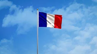 France Flag Waving with Alpha Matte stock footage stock Cinefootage