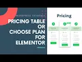 Pricing table for Elementor pages in wordpress