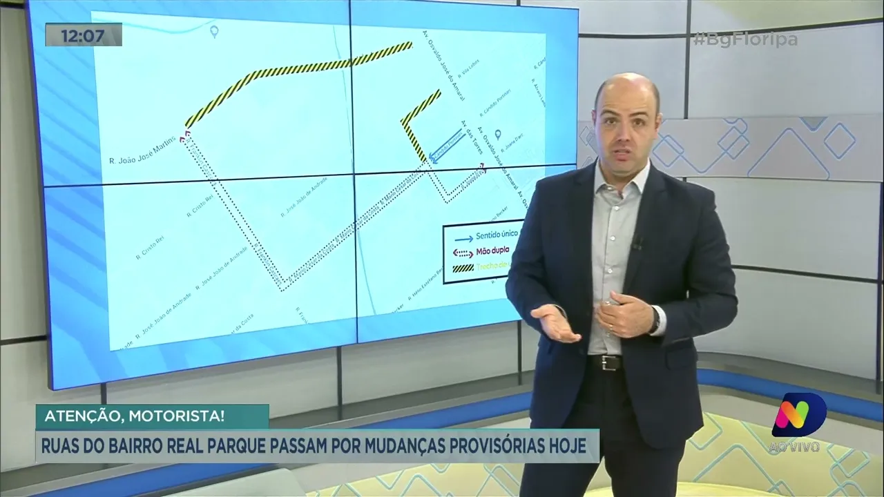 Ruas do bairro Real Parque, em Florianópolis, passam por mudanças provisórias nessa quarta-feira
