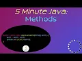 Methods in Java - 5 Minute Java