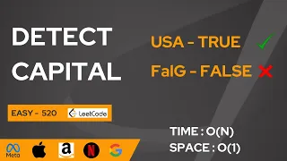 Detect Capital Leetcode 520 Strings Easy Approach