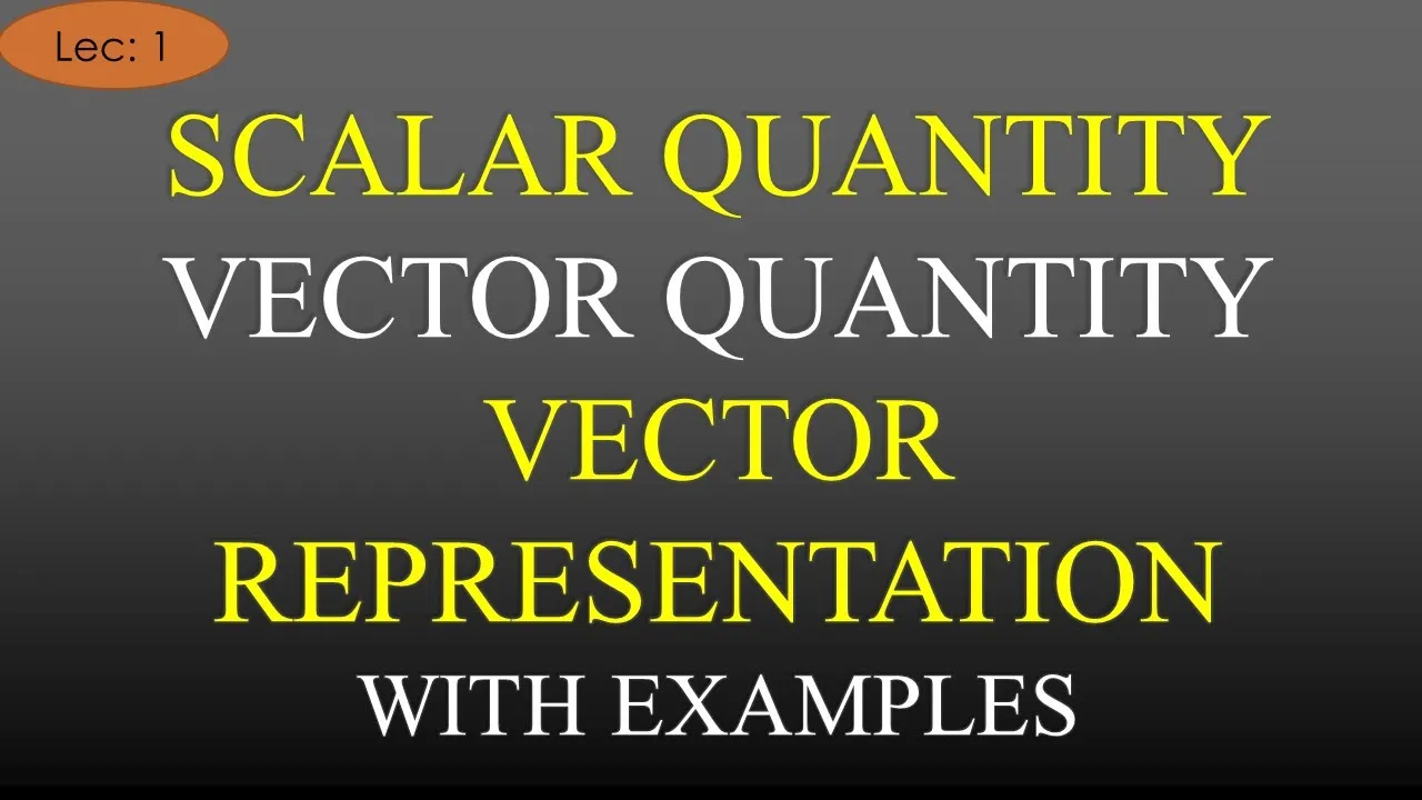 Lec-1 Scalar Quantity and Vector Quantity Examples | Vector Representation |EMFT| R K Classes|Hindi|