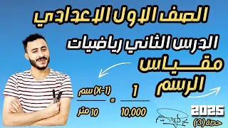 الدرس الثاني رياضيات تطبيقات النسبة والتناسب مقياس الرسم ترم اول اولي اعدادي 
