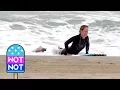 Helen Hunt Bodyboarding in Malibu with her Husband Matthew