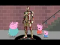 Lagu Peppa Pig fights the Hulk in minecraft, Daddy Pig transforms into Iron Man. Cartoon parody.