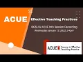 BGSU ACUE Info Session Recording