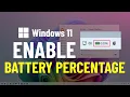 Windows 11 Enable Battery Percentage in Taskbar