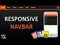 Responsive navbar with mobile hamburger menu HTML CSS JS