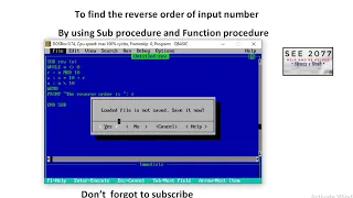 reverse order of input number using Sub procedure and Function procedure