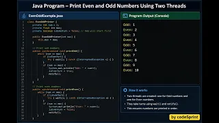 Java Program to Print Even Odd By 2 Threads