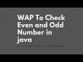 Program to find Even and Odd number in java by AHmed - RajpoOt Urdu-Hindi
