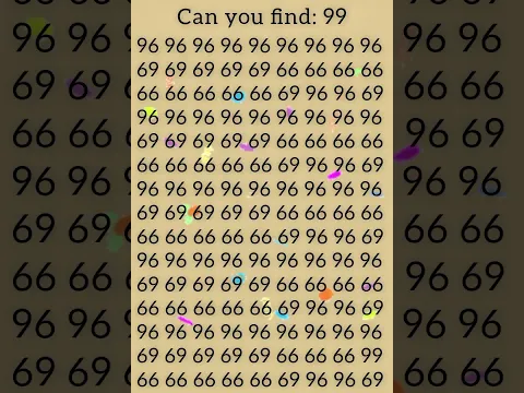 Can you find hidden number 99 in 3 sec? #find #hidden #oddoneout #maths #iq #find #try #100k #puzzle