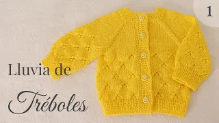 Saquito para bebé a dos agujas | Lluvia de Tréboles (0 a 3 meses) – Parte 1