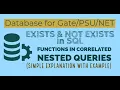 44 1 EXISTS and NOT EXISTS in SQL Functions in Correlated Nested Queries Database For