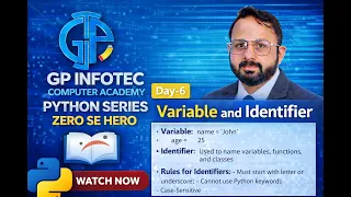 Python Variables and Identifiers Day-6 Python Zero to Hero Beginner Tutorial