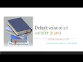 default value of int in java
